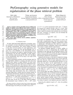 PtyGenography: using generative models for regularization of the phase retrieval problem