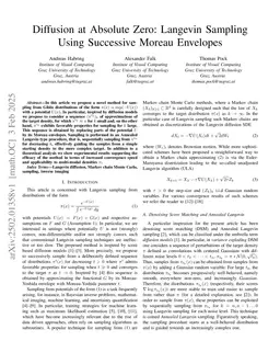 Diffusion at Absolute Zero: Langevin Sampling Using Successive Moreau Envelopes [conference paper]