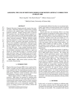 Assessing the use of Diffusion models for motion artifact correction in brain MRI