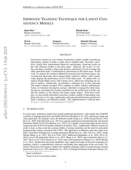 Improved Training Technique for Latent Consistency Models
