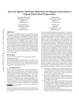 Sea-cret Agents: Maritime Abduction for Region Generation to Expose Dark Vessel Trajectories