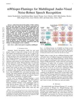 mWhisper-Flamingo for Multilingual Audio-Visual Noise-Robust Speech Recognition