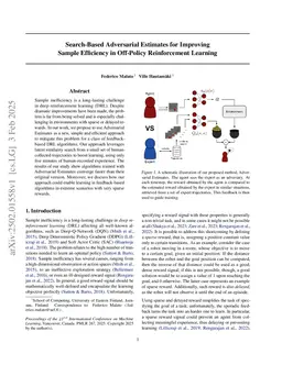 Search-Based Adversarial Estimates for Improving Sample Efficiency in Off-Policy Reinforcement Learning