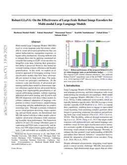 Robust-LLaVA: On the Effectiveness of Large-Scale Robust Image Encoders for Multi-modal Large Language Models
