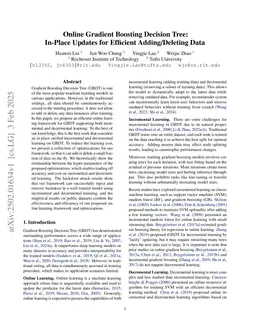 Online Gradient Boosting Decision Tree: In-Place Updates for Efficient Adding/Deleting Data