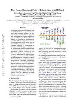 LLM-Powered Benchmark Factory: Reliable, Generic, and Efficient