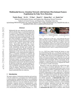 Multimodal Inverse Attention Network with Intrinsic Discriminant Feature Exploitation for Fake News Detection