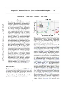 Progressive Binarization with Semi-Structured Pruning for LLMs