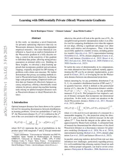 Learning with Differentially Private (Sliced) Wasserstein Gradients