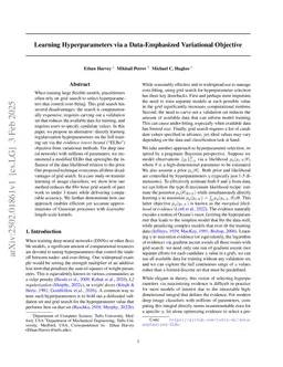 Learning Hyperparameters via a Data-Emphasized Variational Objective