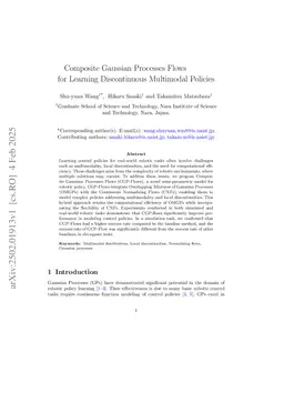 Composite Gaussian Processes Flows for Learning Discontinuous Multimodal Policies
