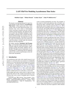 LAST SToP For Modeling Asynchronous Time Series