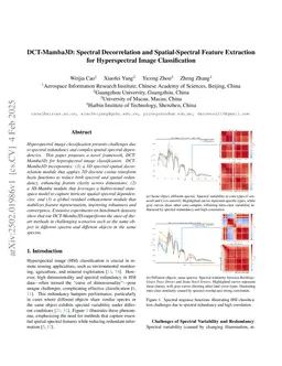 DCT-Mamba3D: Spectral Decorrelation and Spatial-Spectral Feature Extraction for Hyperspectral Image Classification