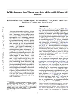 ReMiDi: Reconstruction of Microstructure Using a Differentiable Diffusion MRI Simulator