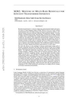 M2R2: Mixture of Multi-Rate Residuals for Efficient Transformer Inference