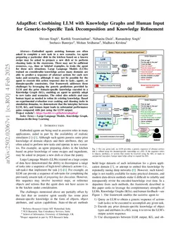 AdaptBot: Combining LLM with Knowledge Graphs and Human Input for Generic-to-Specific Task Decomposition and Knowledge Refinement