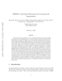 BRIDLE: Generalized Self-supervised Learning with Quantization