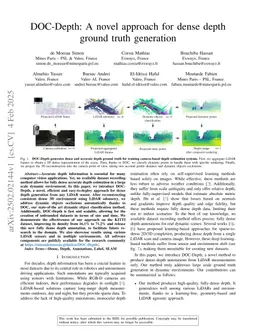 DOC-Depth: A novel approach for dense depth ground truth generation