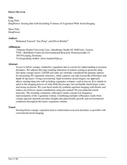 DeepForest: Sensing Into Self-Occluding Volumes of Vegetation With Aerial Imaging