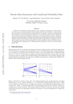 Density Ratio Estimation with Conditional Probability Paths