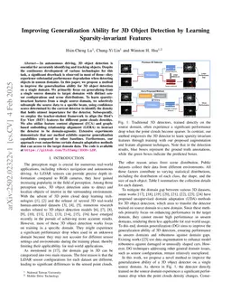 Improving Generalization Ability for 3D Object Detection by Learning Sparsity-invariant Features