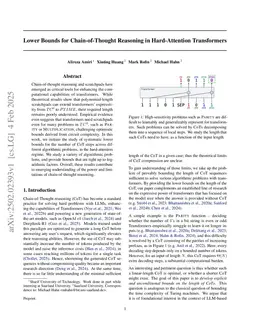 Lower Bounds for Chain-of-Thought Reasoning in Hard-Attention Transformers