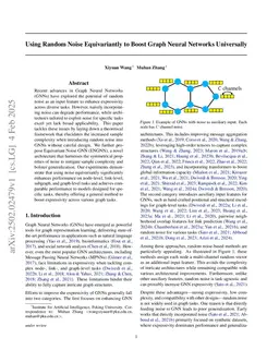 Using Random Noise Equivariantly to Boost Graph Neural Networks Universally