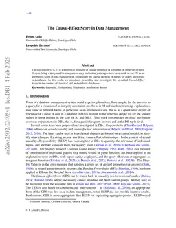 The Causal-Effect Score in Data Management