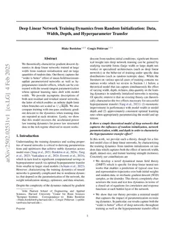 Deep Linear Network Training Dynamics from Random Initialization: Data, Width, Depth, and Hyperparameter Transfer