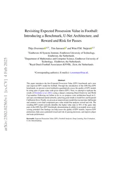 Revisiting Expected Possession Value in Football: Introducing a Benchmark, U-Net Architecture, and Reward and Risk for Passes