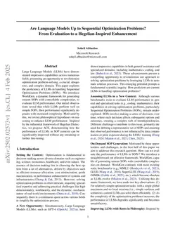 Are Language Models Up to Sequential Optimization Problems? From Evaluation to a Hegelian-Inspired Enhancement