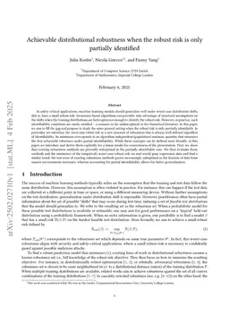 Achievable distributional robustness when the robust risk is only partially identified