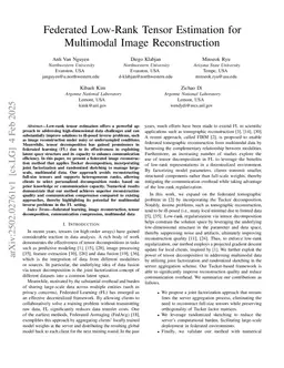 Federated Low-Rank Tensor Estimation for Multimodal Image Reconstruction