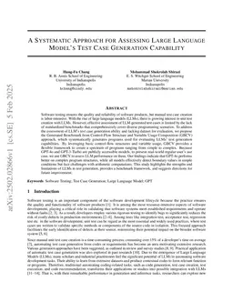 A Systematic Approach for Assessing Large Language Models' Test Case Generation Capability