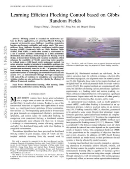 Learning Efficient Flocking Control based on Gibbs Random Fields