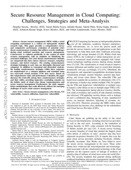 Secure Resource Management in Cloud Computing: Challenges, Strategies and Meta-Analysis
