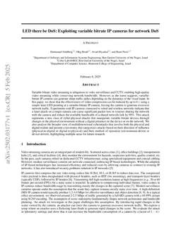 LED there be DoS: Exploiting variable bitrate IP cameras for network DoS