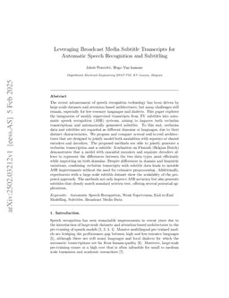 Leveraging Broadcast Media Subtitle Transcripts for Automatic Speech Recognition and Subtitling