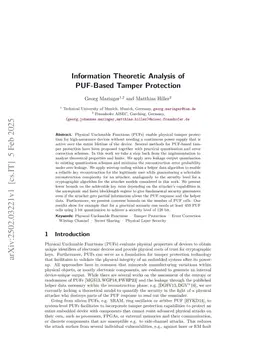 Information Theoretic Analysis of PUF-Based Tamper Protection