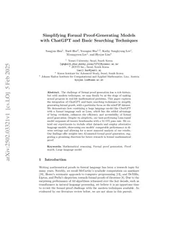 Simplifying Formal Proof-Generating Models with ChatGPT and Basic Searching Techniques