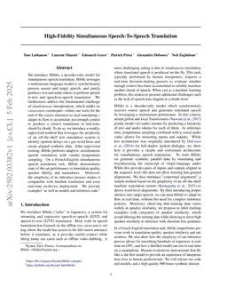High-Fidelity Simultaneous Speech-To-Speech Translation
