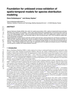 Foundation for unbiased cross-validation of spatio-temporal models for species distribution modeling
