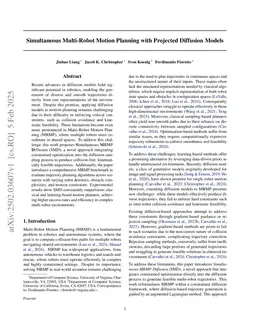 Simultaneous Multi-Robot Motion Planning with Projected Diffusion Models