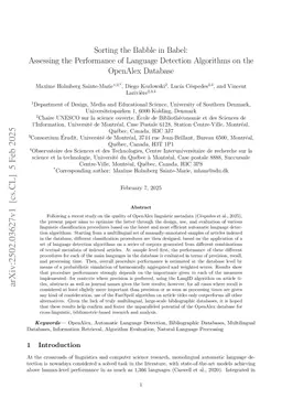 Sorting the Babble in Babel: Assessing the Performance of Language Identification Algorithms on the OpenAlex Database