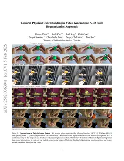 Towards Physical Understanding in Video Generation: A 3D Point Regularization Approach