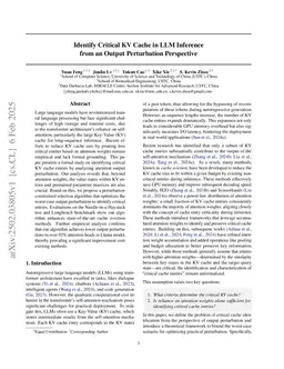 Identify Critical KV Cache in LLM Inference from an Output Perturbation Perspective