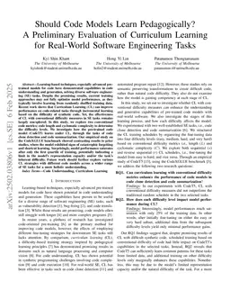 Should Code Models Learn Pedagogically? A Preliminary Evaluation of Curriculum Learning for Real-World Software Engineering Tasks