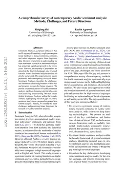 A comprehensive survey of contemporary Arabic sentiment analysis: Methods, Challenges, and Future Directions