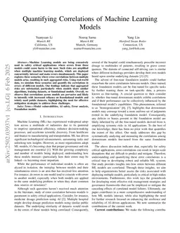 Quantifying Correlations of Machine Learning Models
