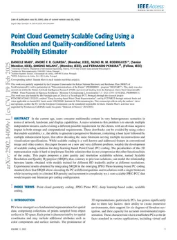 Point Cloud Geometry Scalable Coding Using a Resolution and Quality-conditioned Latents Probability Estimator
